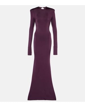 Victoria Beckham Open-Back Gown - Purple
