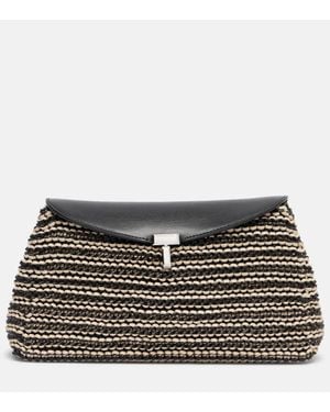 TOTEME T-Lock Small Leather Clutch - Black