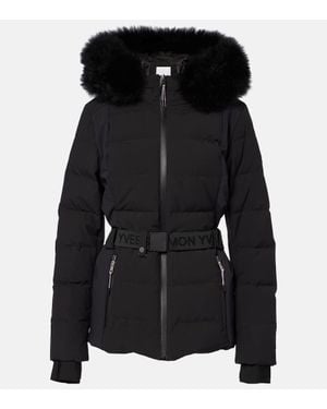 Yves Salomon Shearling-Trimmed Ski Jacket - Black