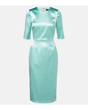 Dolce & Gabbana Satin Midi Dress - Blue