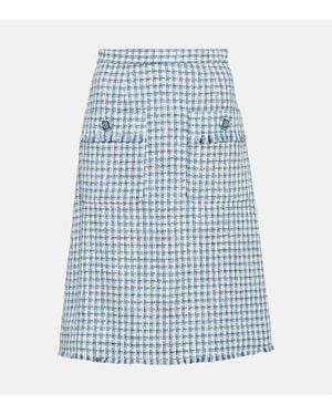 Etro Houndstooth High-Rise Miniskirt - Blue
