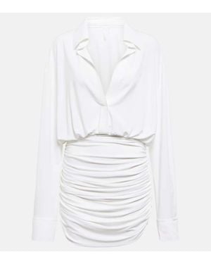 Norma Kamali Ruched Shirt Dress - White