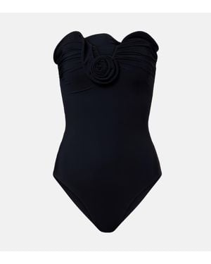 Magda Butrym Banador Con Aplique Floral - Azul