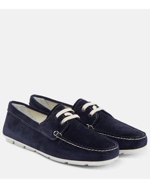 Prada Mokassins Aus Veloursleder - Blau
