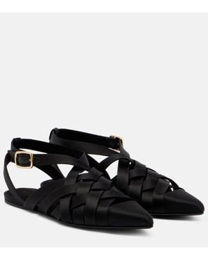 Loro Piana Silene Satin Sandals - Black