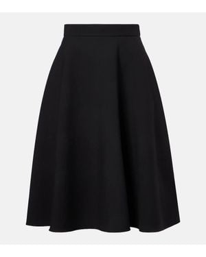 Dolce & Gabbana Falda Midi De Lana Virgen - Negro