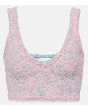 Rabanne Tweed Crop Top - Pink