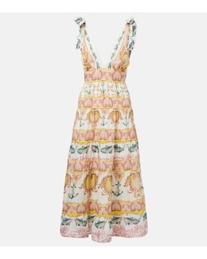 FARM Rio Maritime Magic Printed Midi Dress - Pink