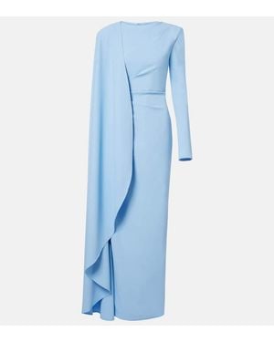 Rachel Gilbert Vestido De Fiesta Dion Con Capa - Azul