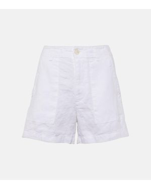 Velvet Fallon Linen Shorts - White