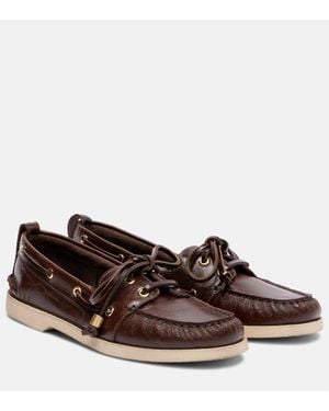 Golden Goose Leather Boat Shoes - Brown
