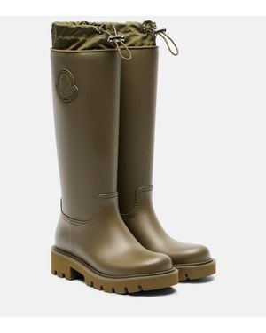 Moncler Kickstream Logo Rain Boots - Green