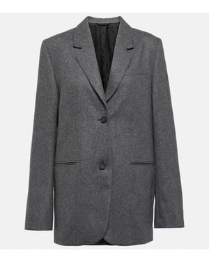 TOTEME Single-breasted Notch-lapel Recycled Wool-blend Blazer - Grey