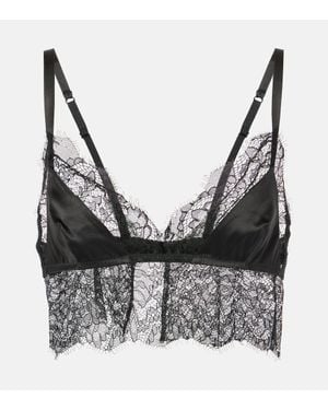 Dolce & Gabbana Bralette Aus Satin Mit Spitze - Schwarz