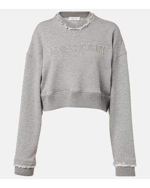 McQueen Felpa Cropped - Grigio