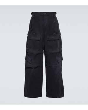 Balenciaga Cotton Twill Cargo Trousers - Blue