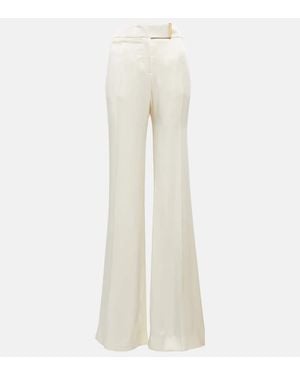 Tom Ford Weite Hose Aus Satin - Weiß