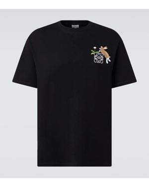 Loewe X Suna Fujita – T-Shirt Bunny En Coton - Noir