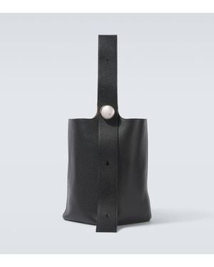 Loewe Pebble Large Leather Bucket Bag - Black