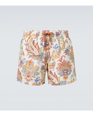 Etro Bedruckte Badeshorts - Weiß