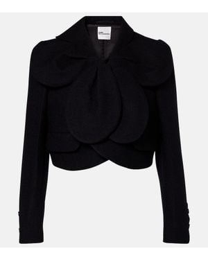 Noir Kei Ninomiya Cropped Wool Jacket - Black