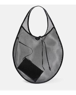 Alaïa One Piece Xl Fishnet Shoulder Bag - Grey