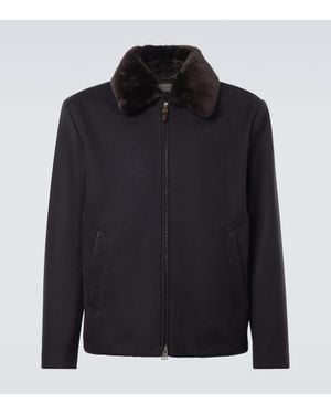 Canali Jacke Aus Kaschmir Mit Shearling - Schwarz