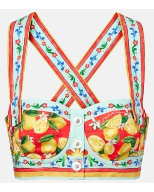 Dolce & Gabbana Bedrucktes Bustier-Top - Orange