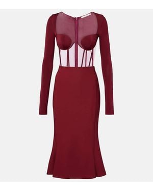 Nensi Dojaka Panelled Corset Dress - Red