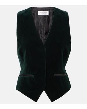 Victoria Beckham Weste Aus Samt - Schwarz