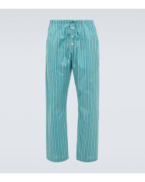 Bode Shore Stripe Cotton-Blend Pyjama Trousers - Blue