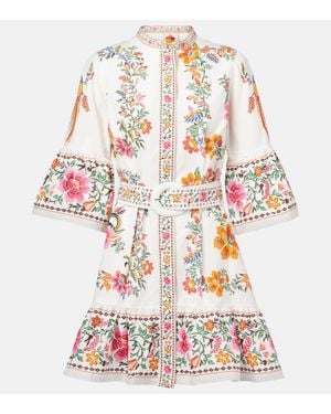 FARM Rio Floral Cotton Minidress - Red