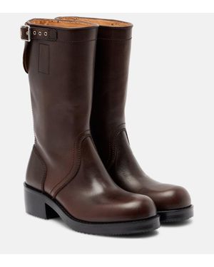 Dries Van Noten Bikerstiefel Aus Leder - Braun