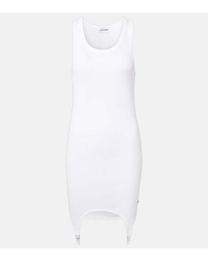 Jean Paul Gaultier Minikleid Aus Baumwoll-Jersey - Weiß