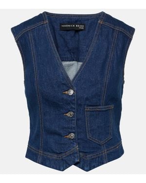 Veronica Beard Valeria Denim Vest - Blue