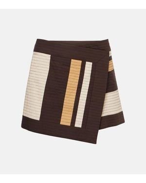 SIR. Savanna Striped Cotton Wrap Skirt - Orange