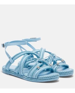 Mach & Mach Verzierte Espadrille-Sandalen Mit Leder - Blau