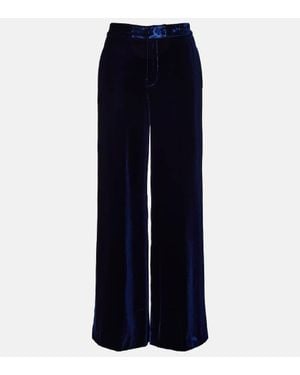 Etro Weite Hose Aus Samt - Blau