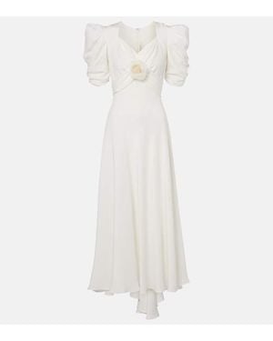 Rodarte Robe Longue En Crepe De Soie - Blanc