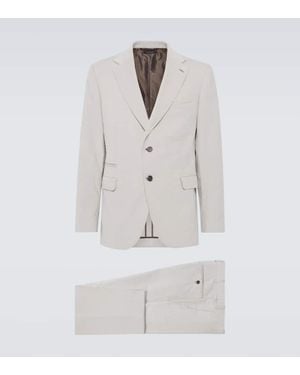 Brioni Anzug Trevi Aus Cord - Weiß