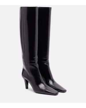 Saint Laurent Jill 75 Leather Knee-High Boots - Black