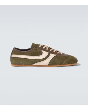 Dries Van Noten Sneakers in suede con pelle - Verde