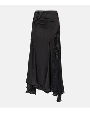 Y. Project Gonna lunga asimmetrica con pizzo - Nero