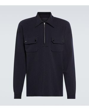 Maison Margiela Polopullover Utility Aus Baumwolle Und Wolle - Blau