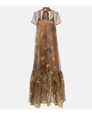 STAUD Calluna Floral Organza Maxi Dress - Natural