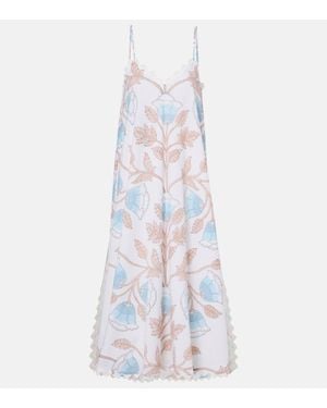 Juliet Dunn Bedrucktes Slipdress Aus Baumwolle - Weiß
