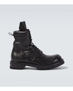 Rick Owens Schnuerstiefel Aus Leder - Schwarz