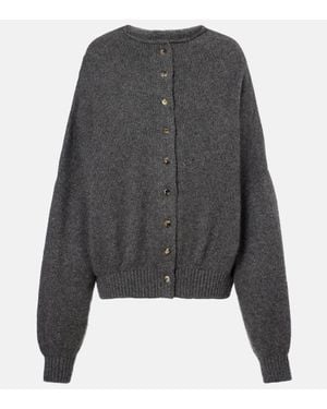 KHAITE Nelya Oversized Cashmere Cardigan - Grey