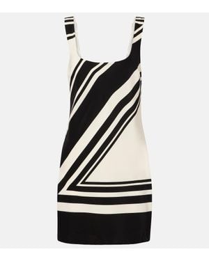 SIR. Pietra Printed Silk Crepe Minidress - Black