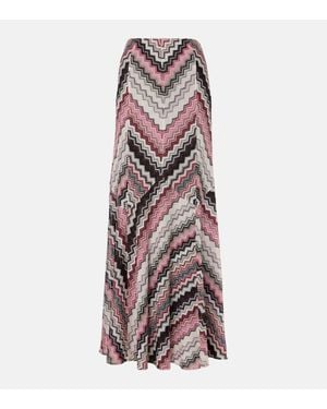 Missoni Knitted Lame Maxi Skirt - Purple
